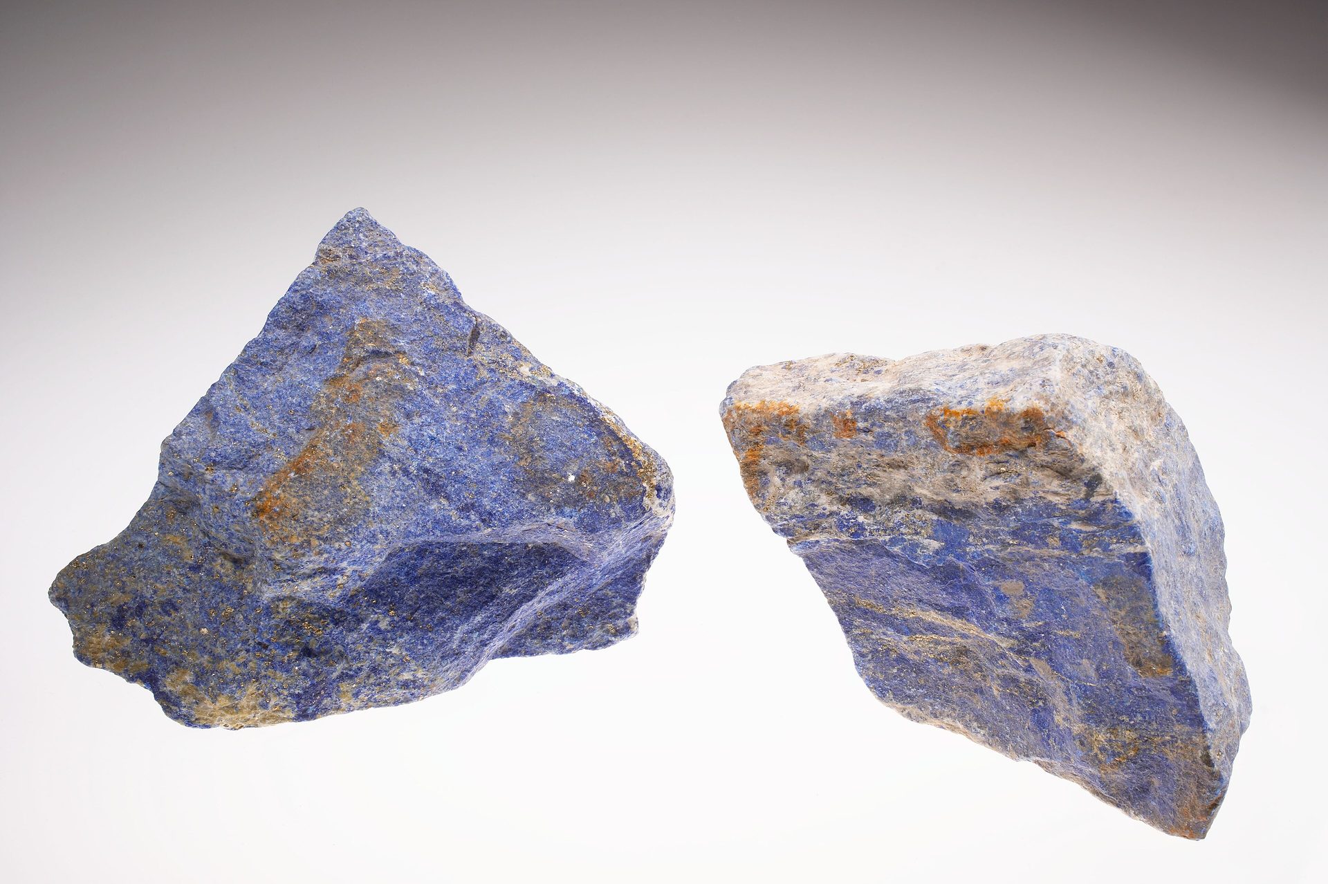 Polished Afghan lapis lazuli showing deep royal blue with gold pyrite inclusions