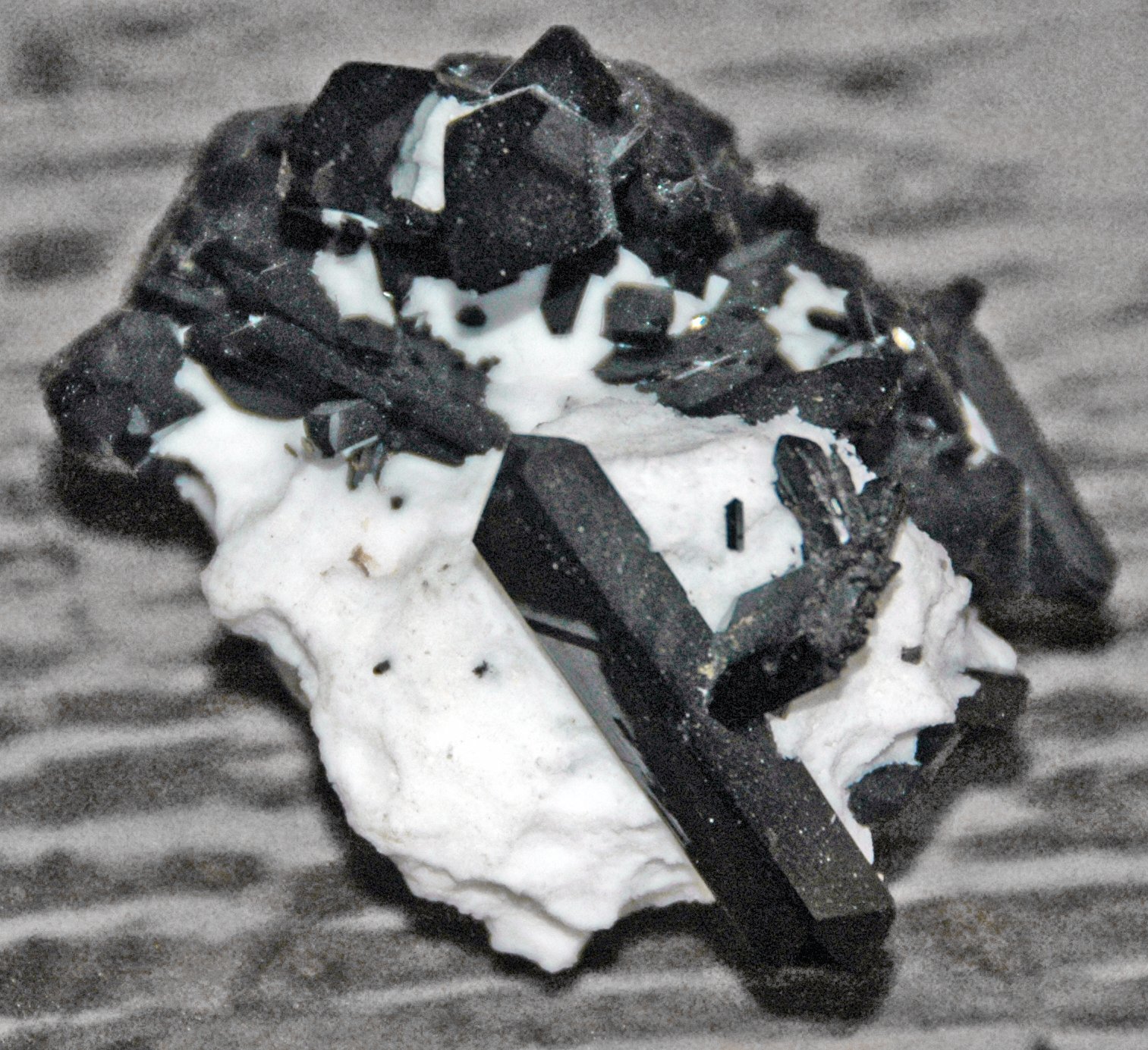 Benitoite crystal brilliant blue on natrolite matrix, California