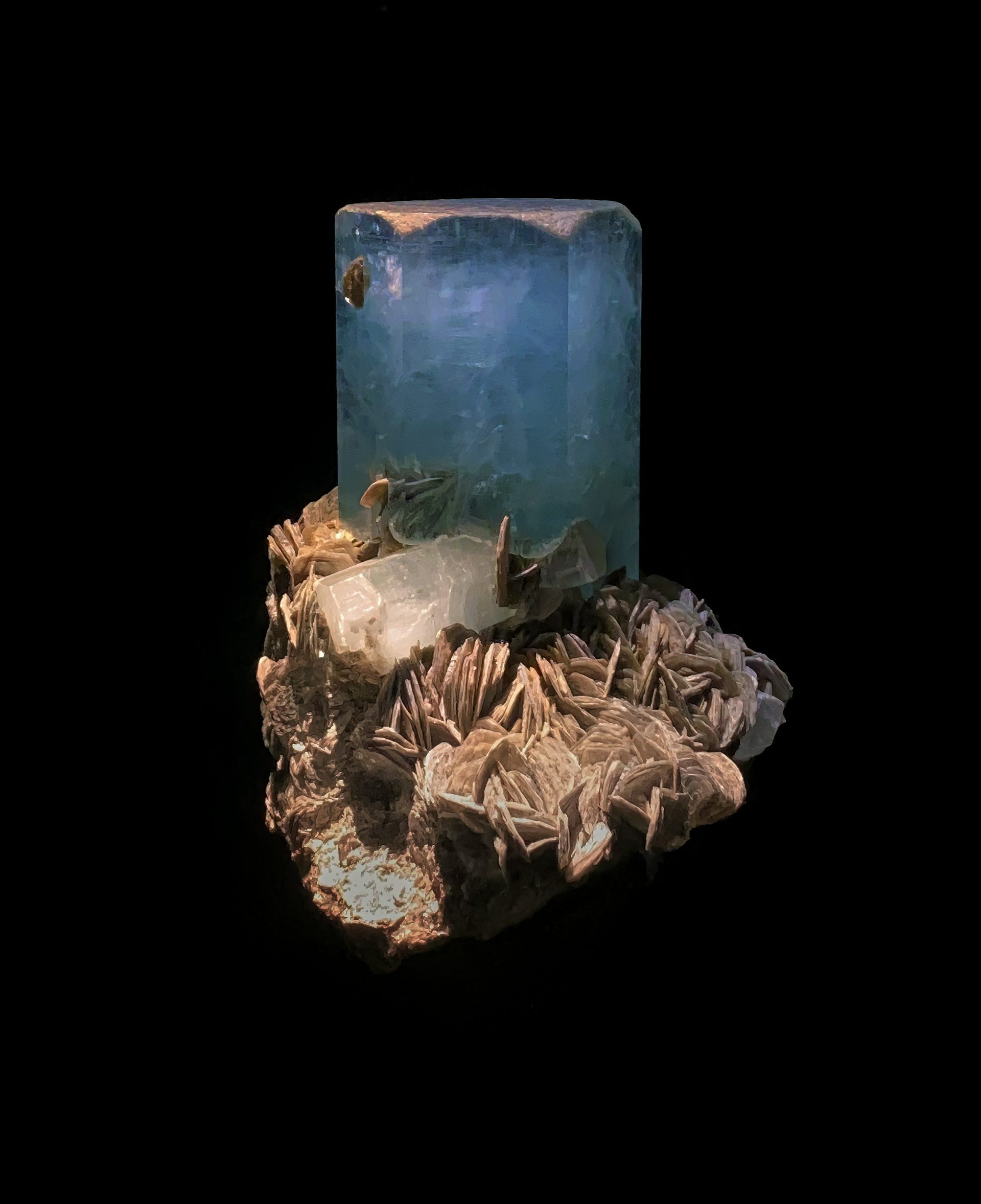 Blue quartz specimen showing soft pale blue color in natural massive quartz