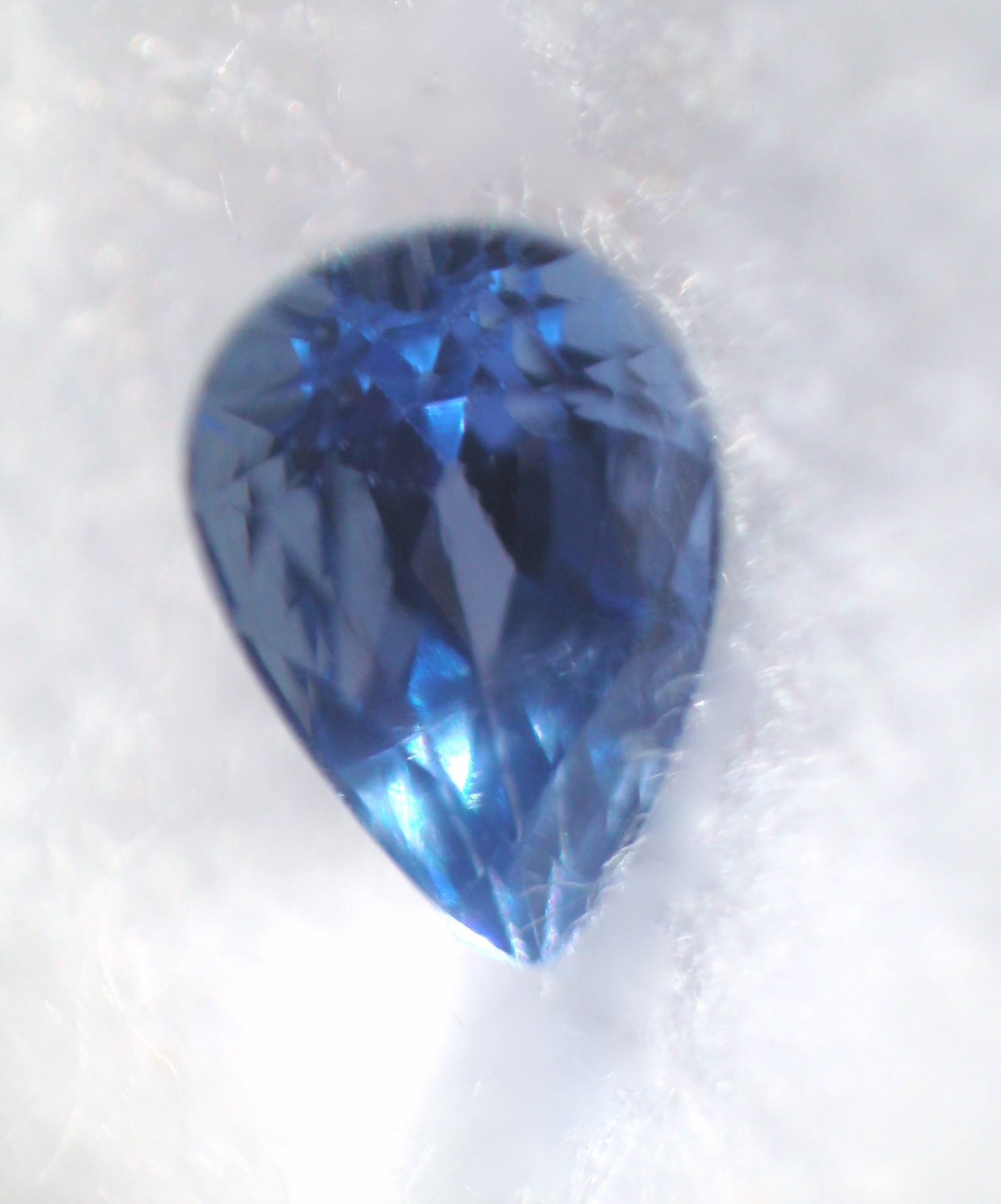 Faceted Montana sapphire showing characteristic teal-blue color from Yogo Gulch or alluvial deposits
