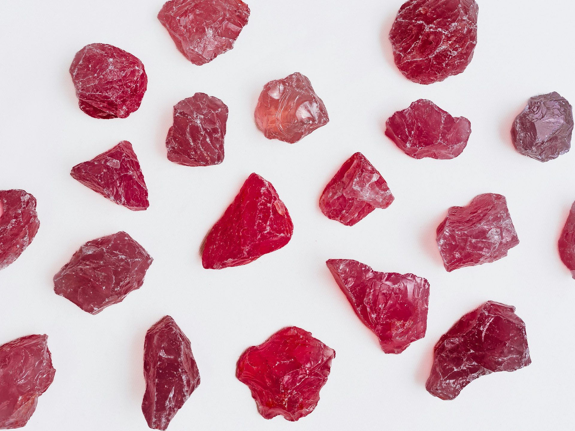 Faceted Mozambique ruby showing vivid red to pinkish-red corundum color