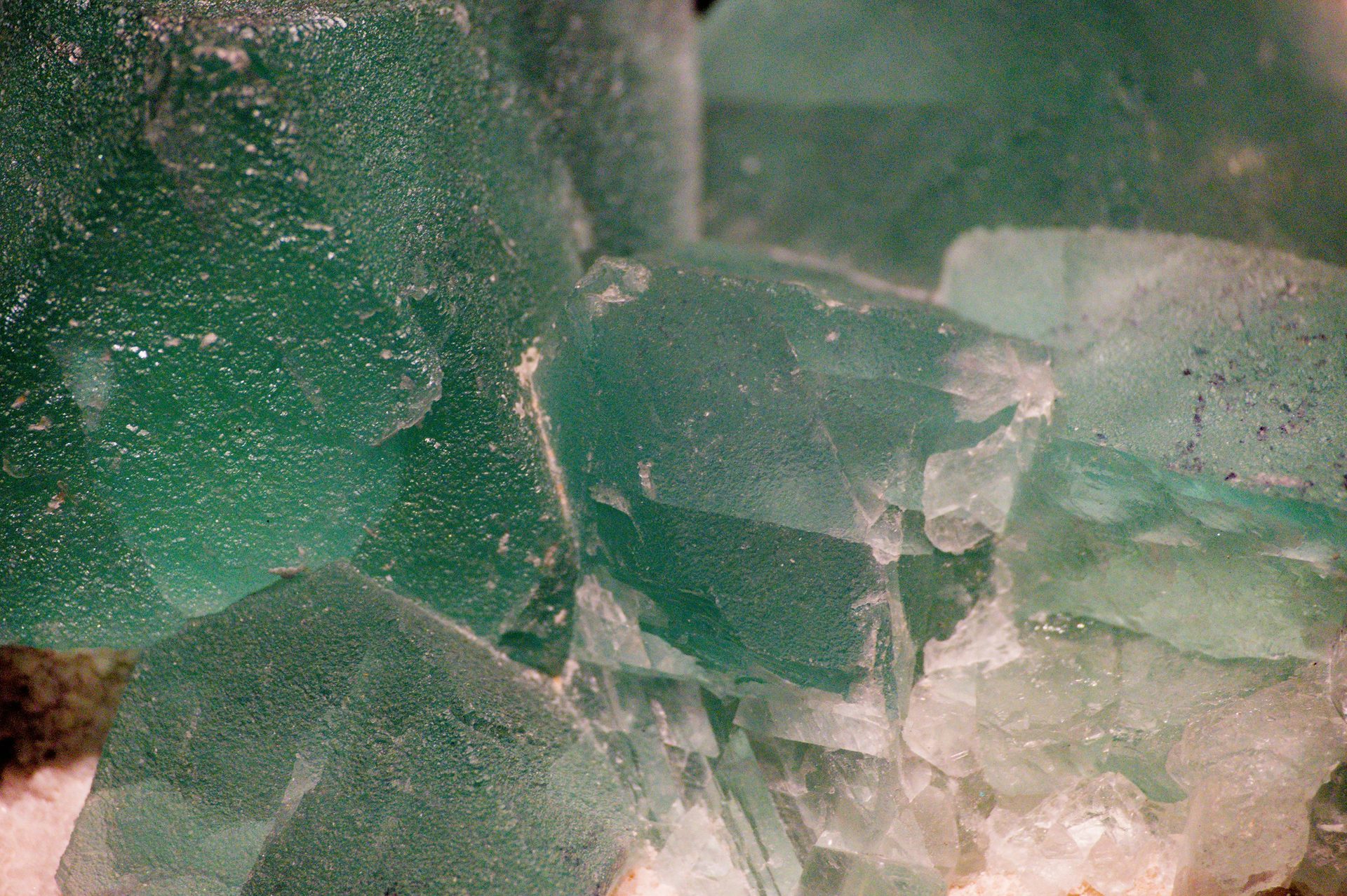 Phantom fluorite crystal showing inner ghost crystal outlined in contrasting color