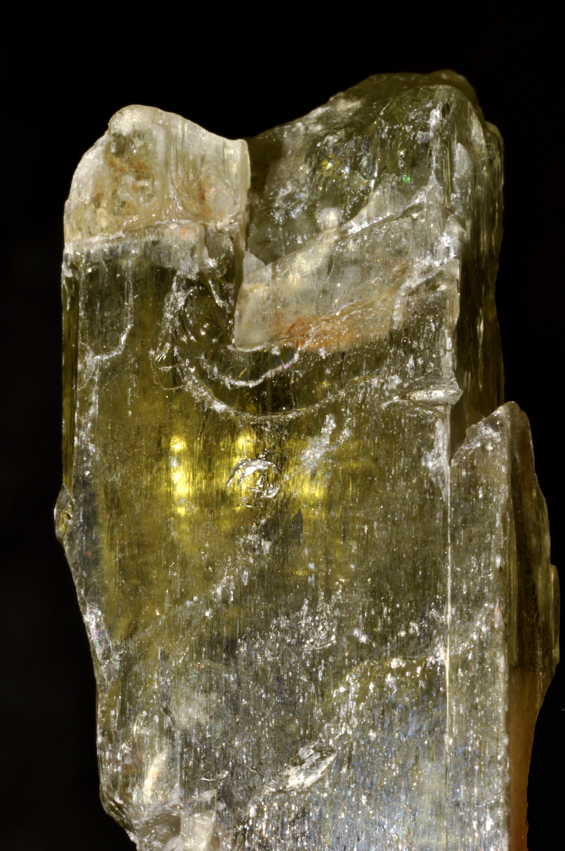 Triphane spodumene yellow-golden faceted gemstone crystal specimen
