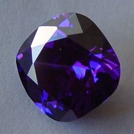 Faceted Zambian amethyst showing deep blue-violet color from Kariba region
