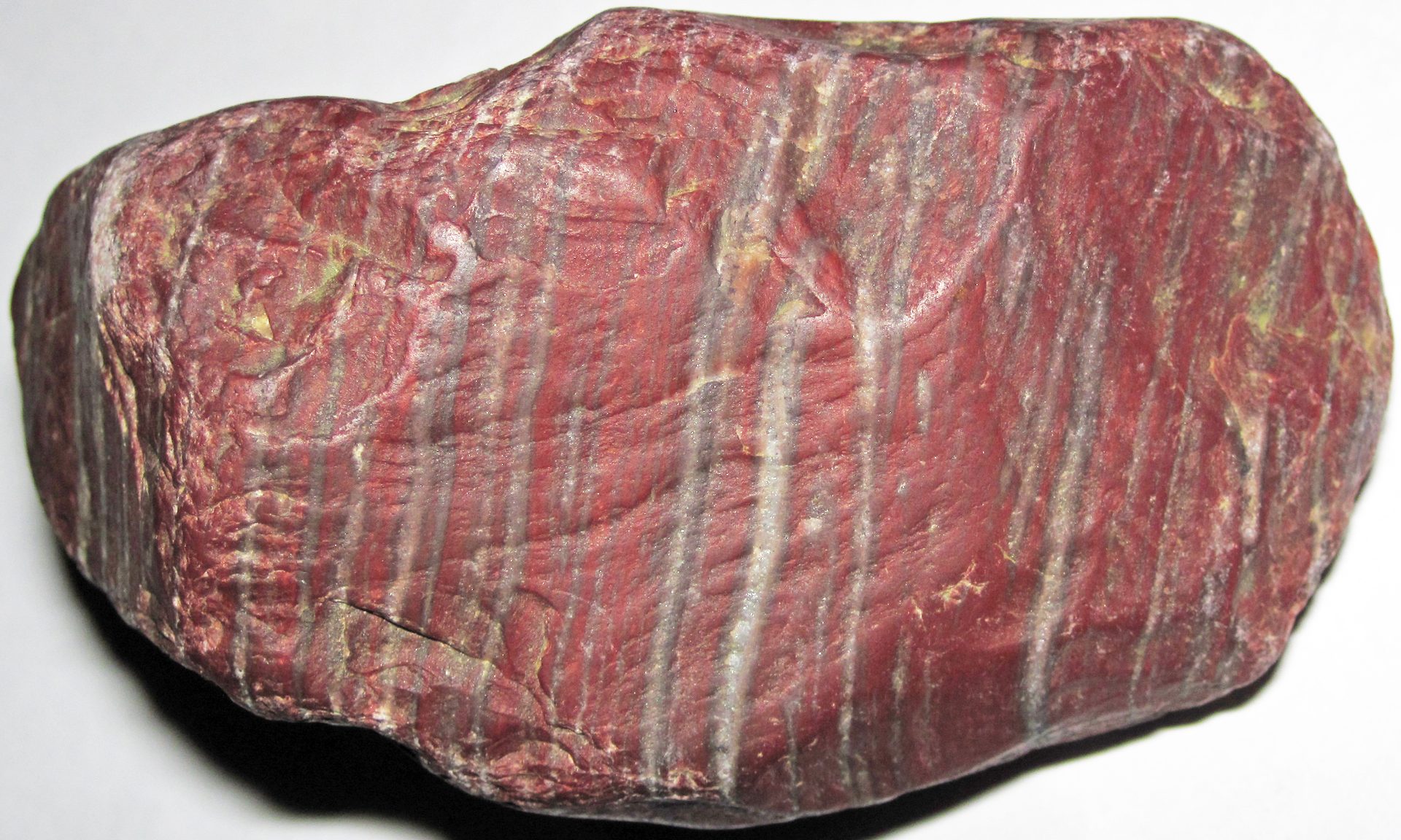 Zebra jasper polished stone showing sharp alternating black and white bands from India